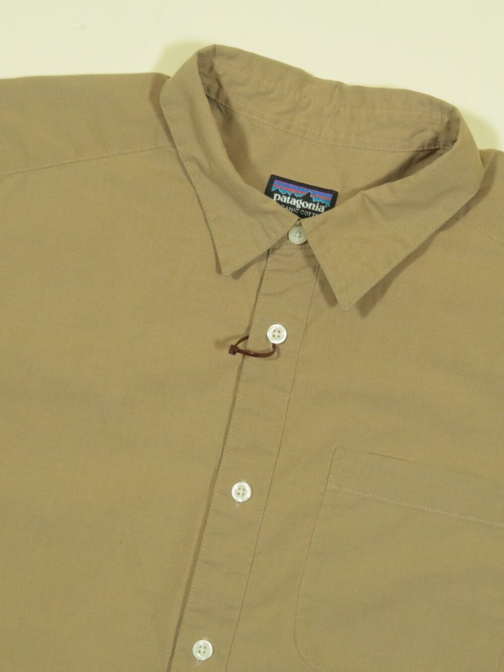 Patagonia Go To Shirt Mens M Brown Organic Cotton Short Sleeve Button Up